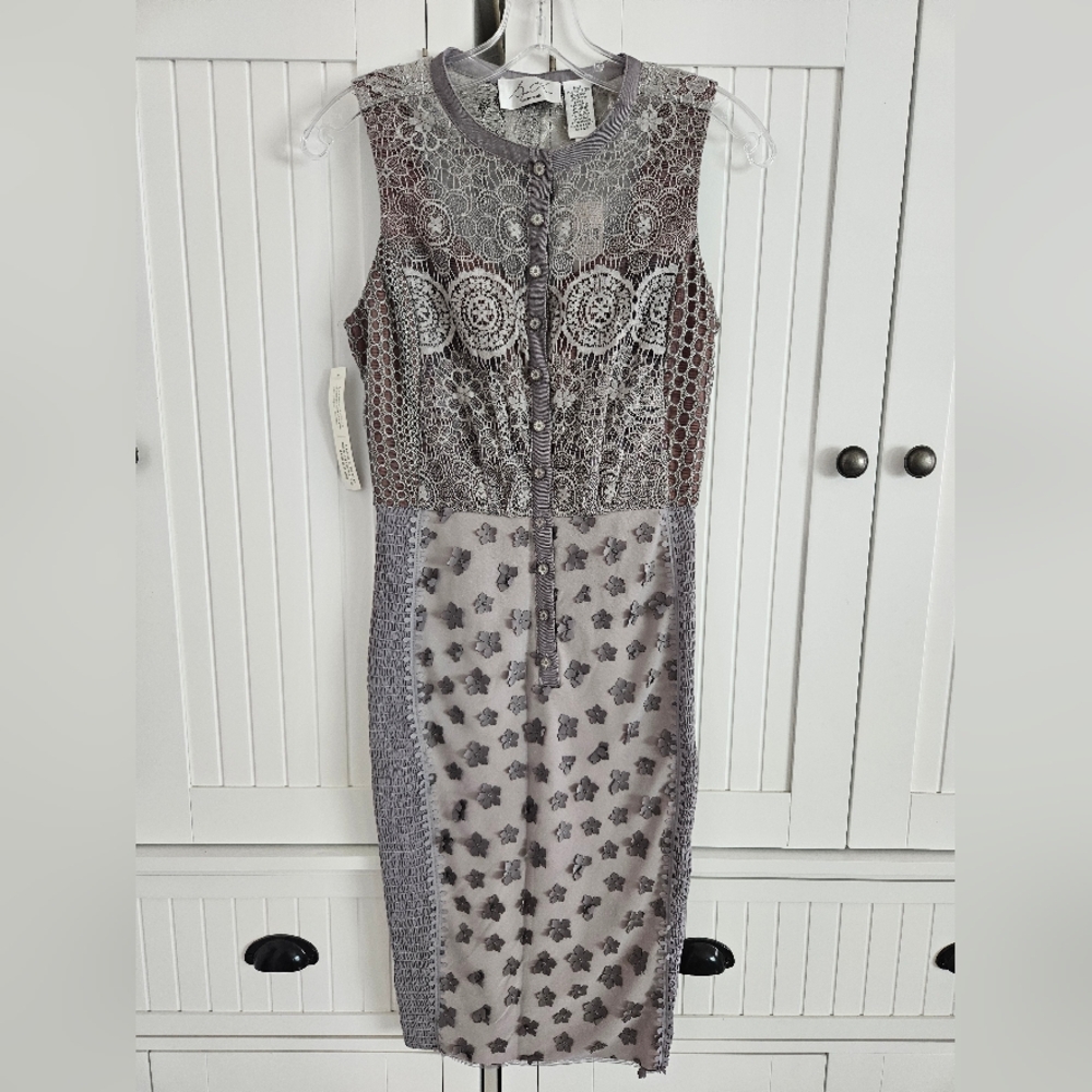 Byron Lars Floral Applique Dress